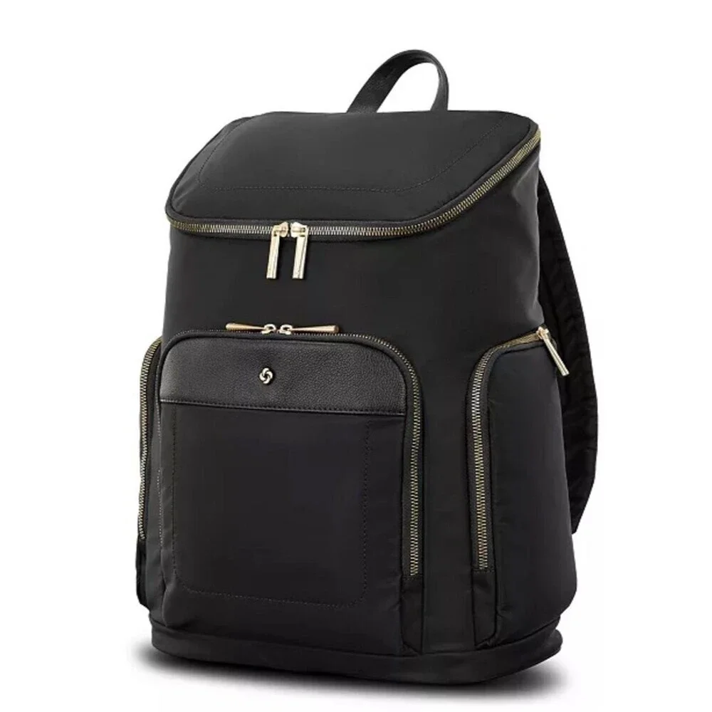 Samsonite Black Men's Travel Backpack with Gold Hardware, women’s bag 🏖️